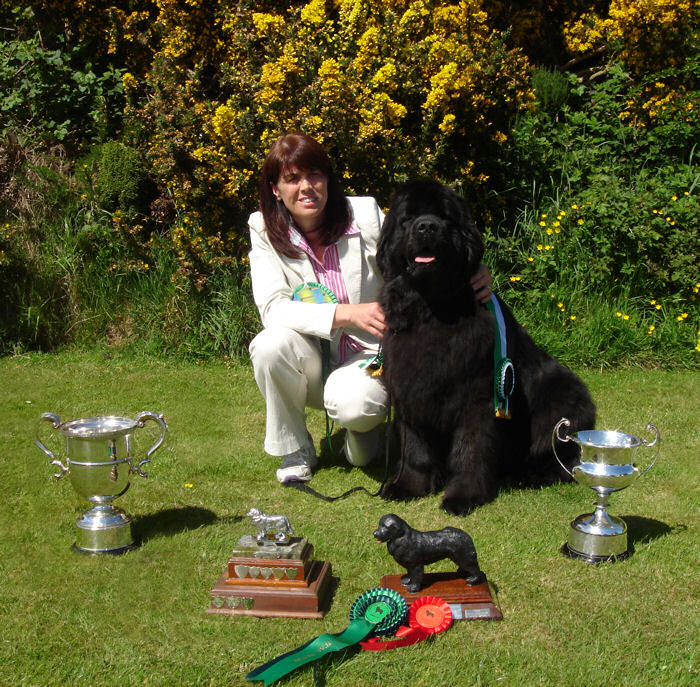 Sophie with her trophies